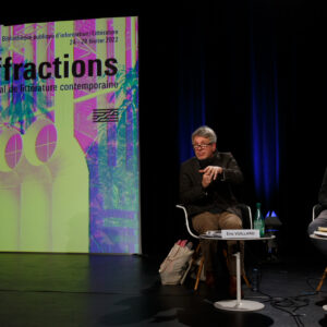 Eric Vuillard et Guénaël Boutouillet © Hervé Véronese / Centre Pompidou